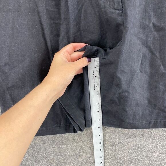 Adolfo Studio Shorts Women 22W Plus Black High Rise Bermuda Linen Flat Front - Picture 7 of 9